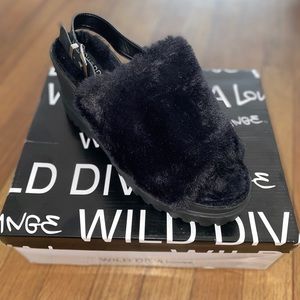 Wedged Fur Sandal
